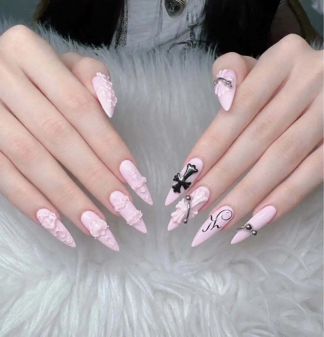 ネイル 長さ出し グラデーション 卒業式 キラキラネイル マグネットネイル ハンドネイル Lee Nailsのネイルデザイン