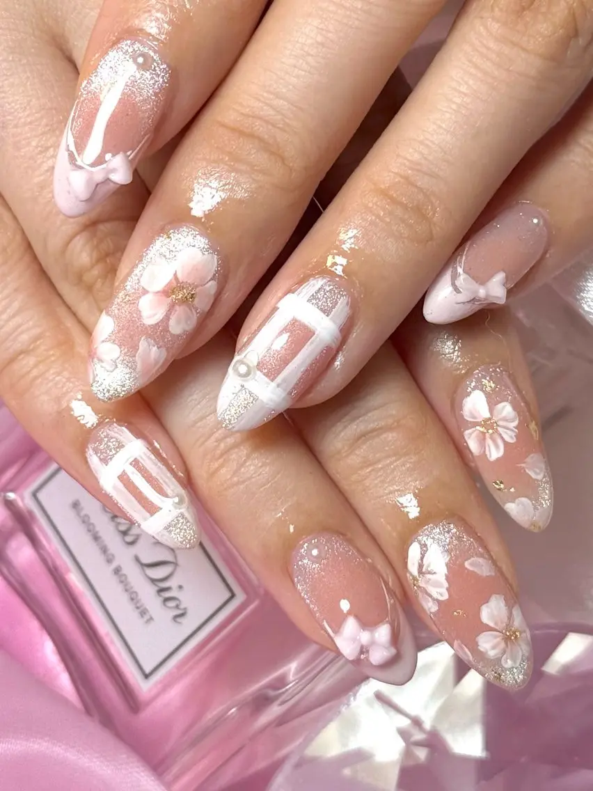 ネイル ハンドネイル ルシイ🎀新宿長さ 出しパーツ専門店のネイルデザイン