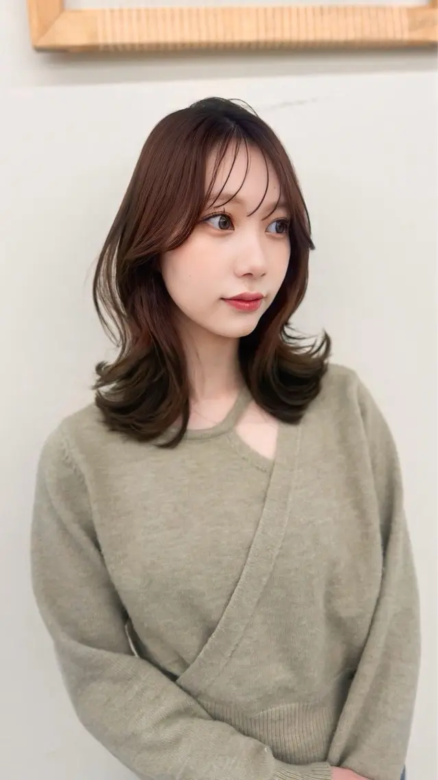 ミディアム カラー ヘアカラー ワンカールで決まるレ イヤー/角岡泉希🩶のヘアスタイル