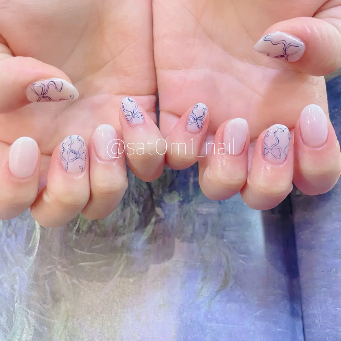 ネイル リボン 自由が丘✳︎ nail söpöのネイルデザイン