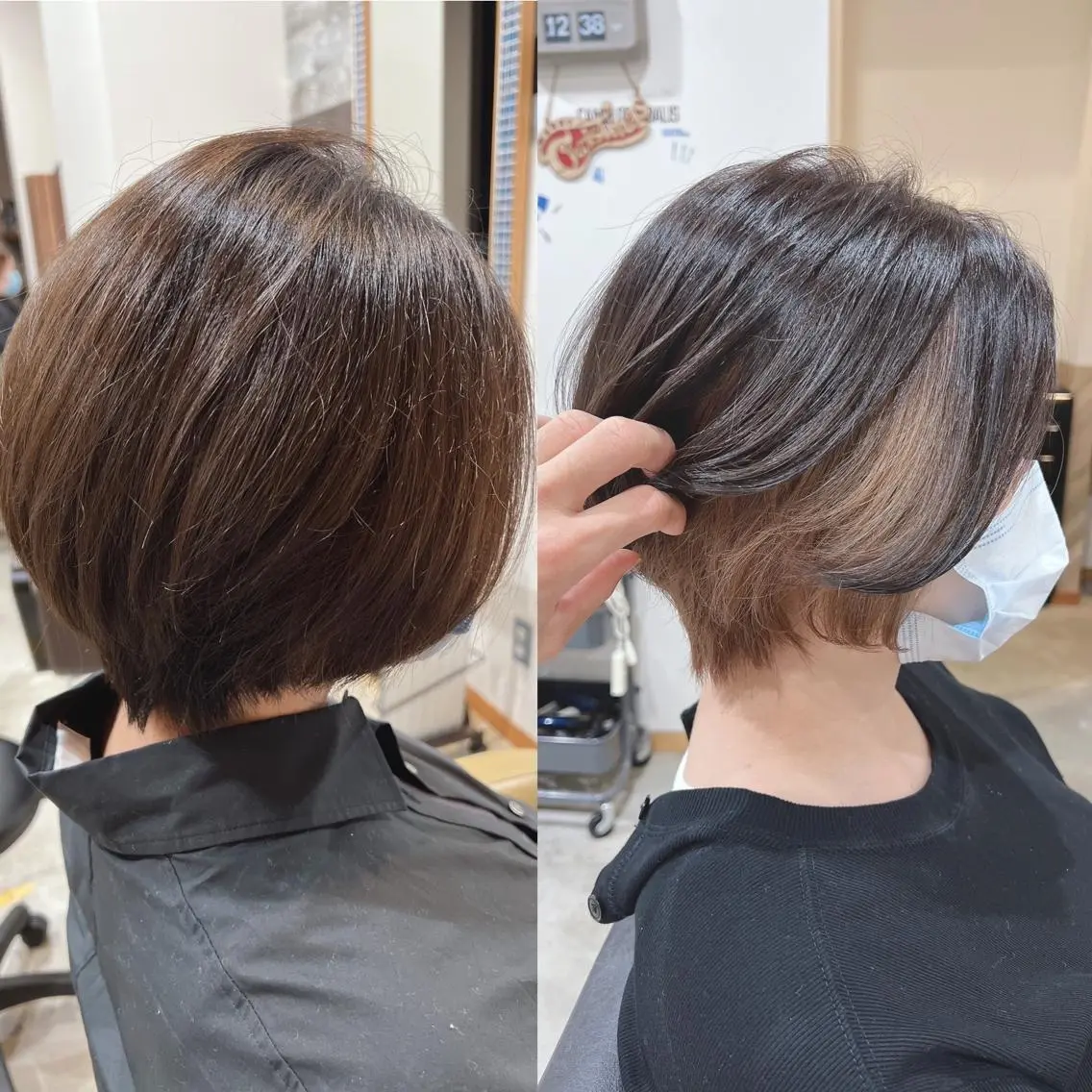 ショート カラー ヘアアレンジ キッズ バレイヤージュ ベージュカラー ブリーチ ケアブリーチ 透明感カラー カット ヘアカラー トリートメント 五反田 美容院☆張 明星☆韓国ヘアのヘアスタイル