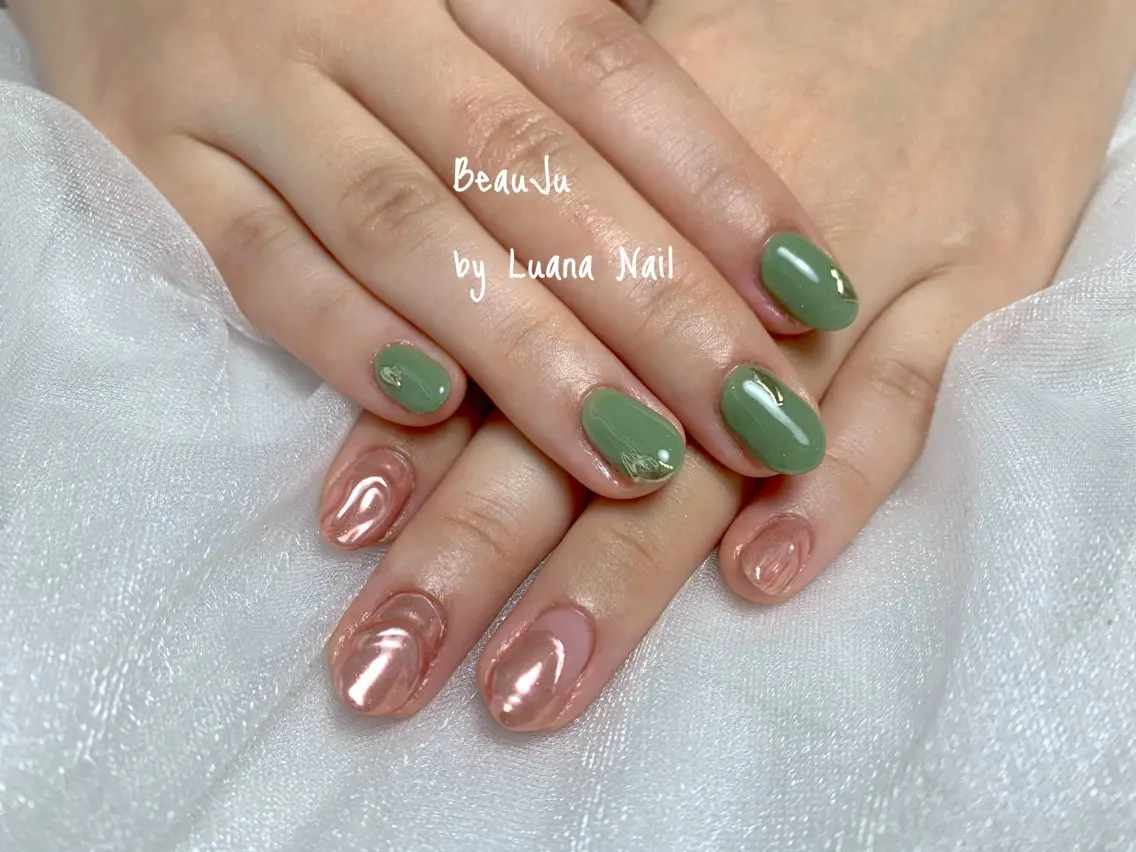 ネイル ミラーネイル ハンドネイル BeauJu by Luana Nailのネイルデザイン