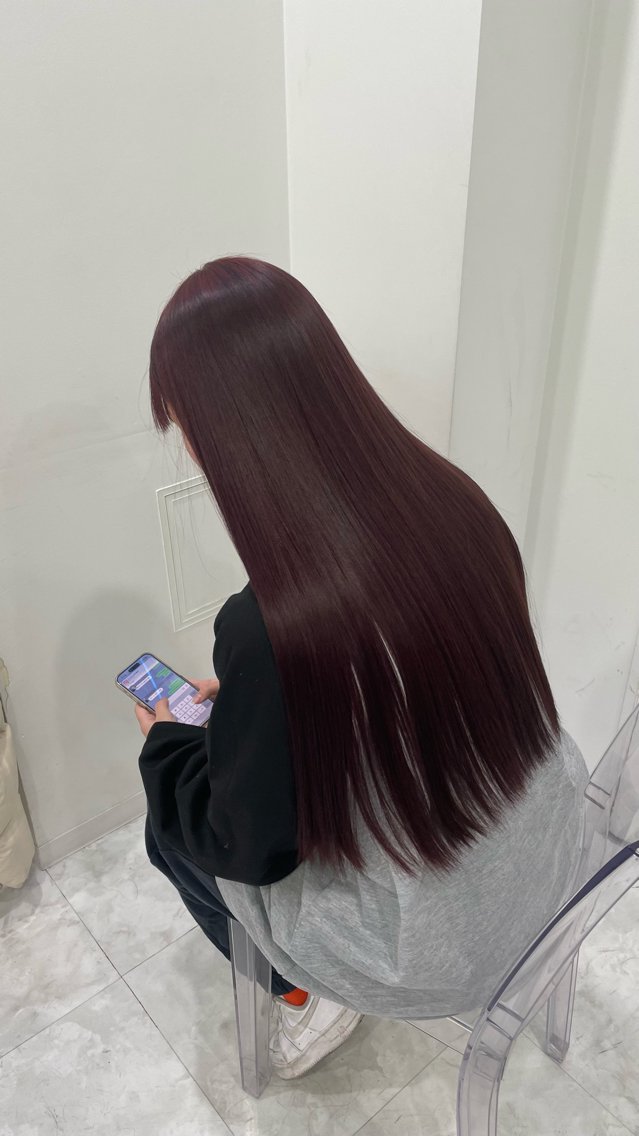 ロング カラー ヘアアレンジ カット 縮毛矯正 🩶ブリーチなし/暖 色/渋谷/らいる🩶のヘアスタイル