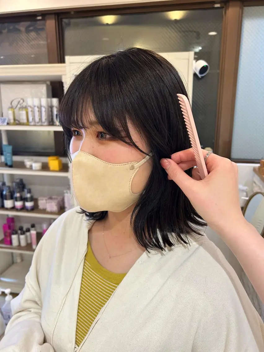 🌷【人気メニュー❕】前髪&顔周りストレート➕前髪カット➕トリートメント➕超音波アイロンの写真