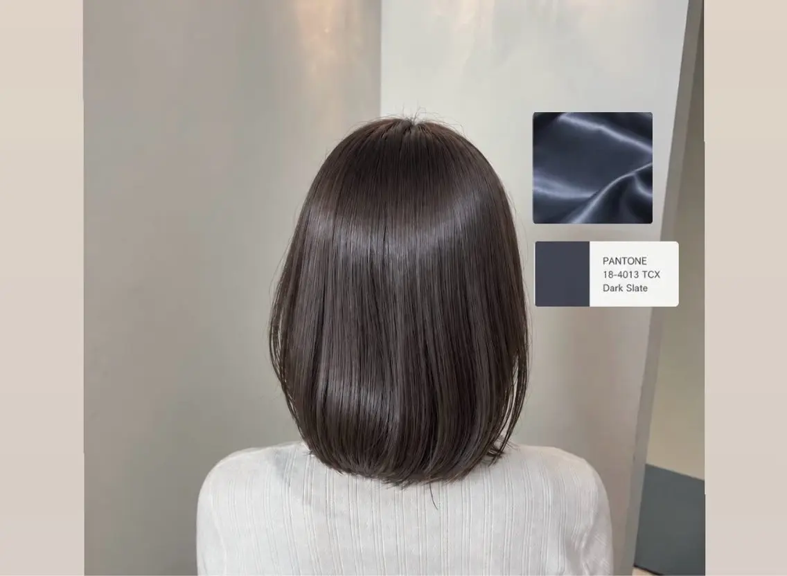 ミディアム カラー 透明感カラー グレージュ オレンジ ヘアカラー トリートメント ヒナ/酸性ストレート /髪質改善のヘアスタイル