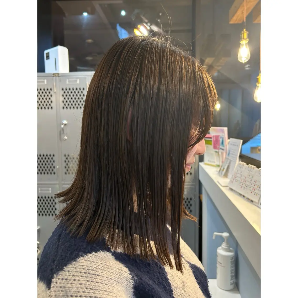 ミディアム 切りっぱなしボブ ボブ 外ハネヘア カット ◎かしま◎暖色ｶﾗｰ /ﾒﾝｽﾞﾊﾟｰﾏのヘアスタイル