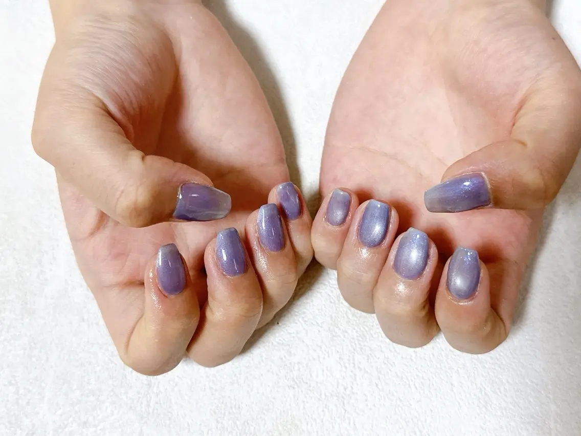 ネイル オーロラネイル ブルー フットネイル フレンチネイル ジェルネイル ハンドネイル mogunail &blowのネイルデザイン