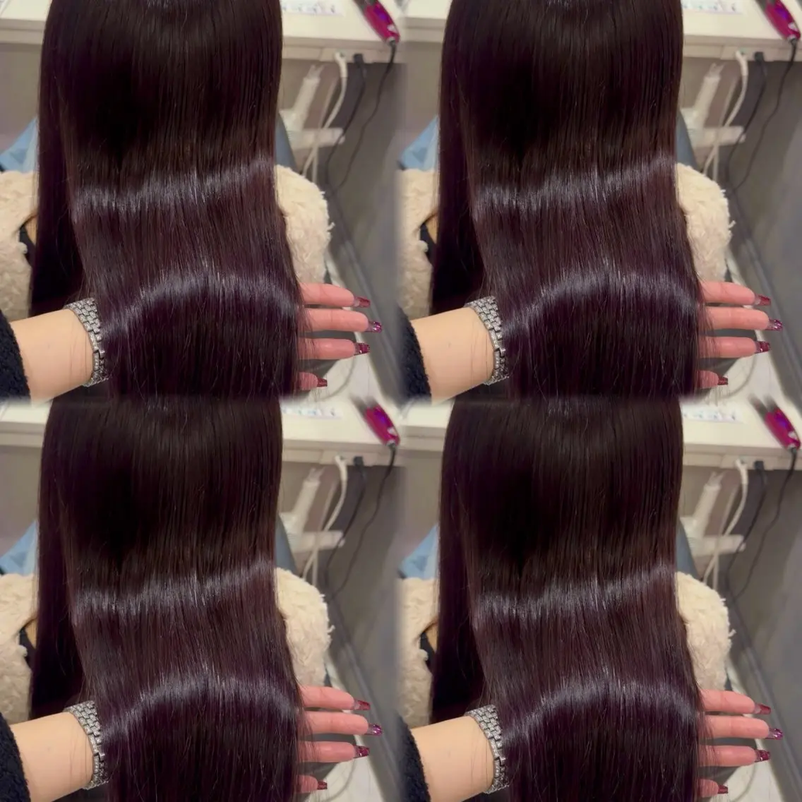 ロング カラー ヘアカラー トリートメント 🦋REISA🦋 エクステ×ハイトーンのヘアスタイル