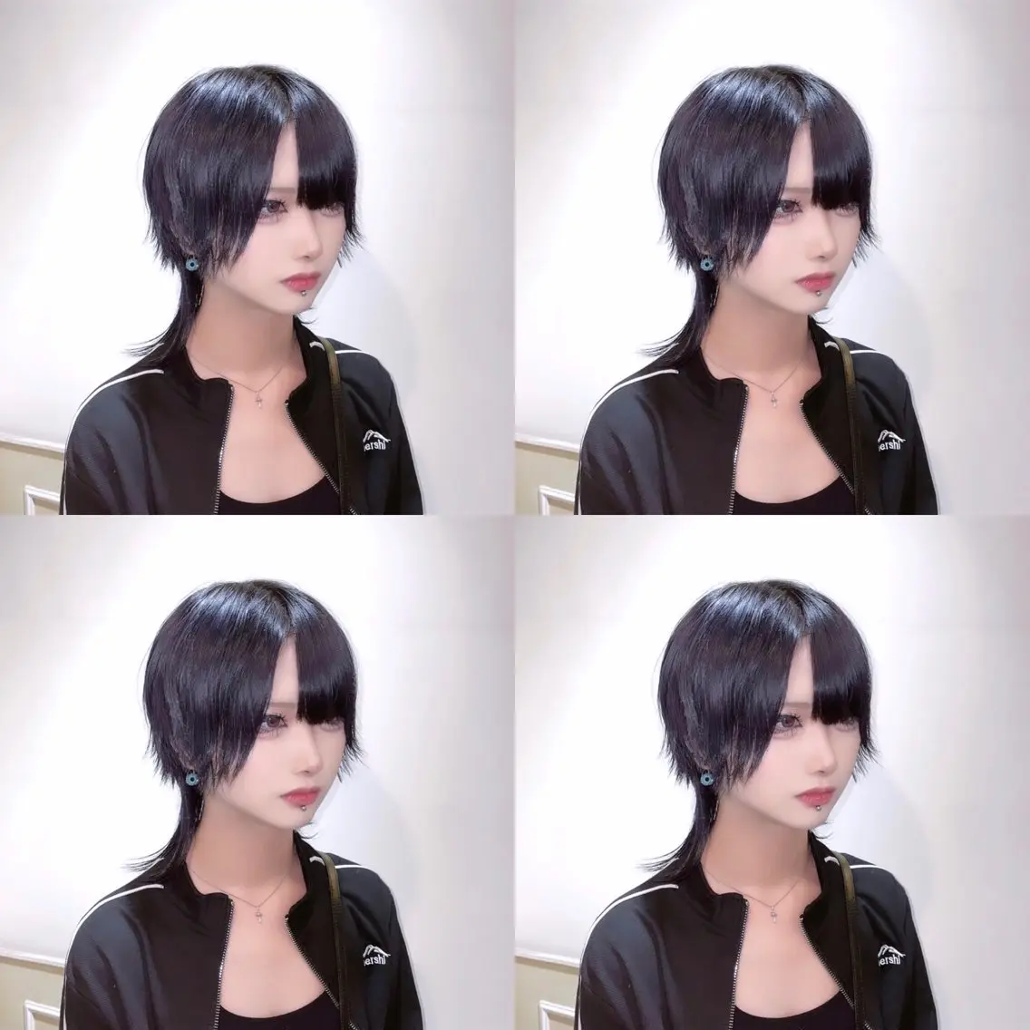 ショート カラー 黒髪 ブルーカラー ブルーブラック ウルフカット 🌟トップデザイナー 高橋🌟のヘアスタイル