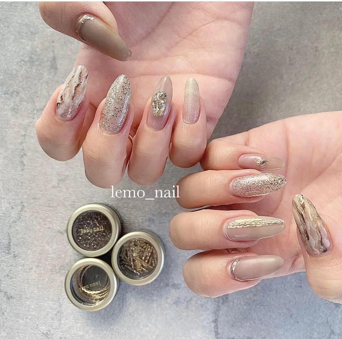 ネイル 大理石ネイル(マーブル) ニュアンスネイル ホワイト 冬ネイル lemo_nail 🍋のネイルデザイン