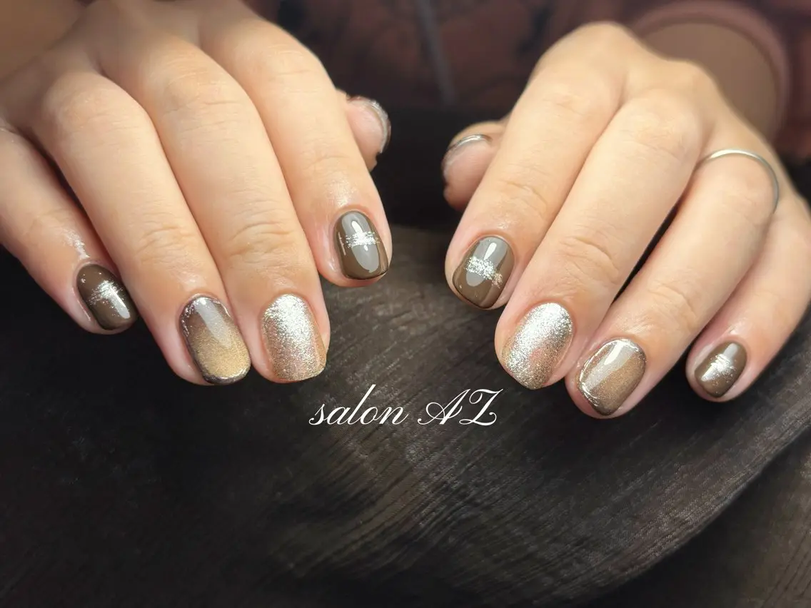 ネイル 長さ出し フットネイル フレンチネイル マグネットネイル ニュアンスネイル ハンドネイル salon AZのネイルデザイン