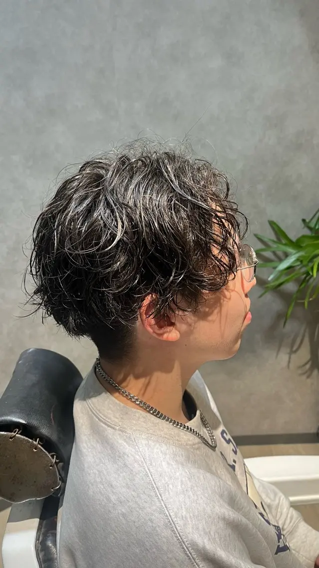 パーマ メンズ カット パーマ トリートメント ヘッドスパ 栗原 きえ ／ダメージレスのヘアスタイル
