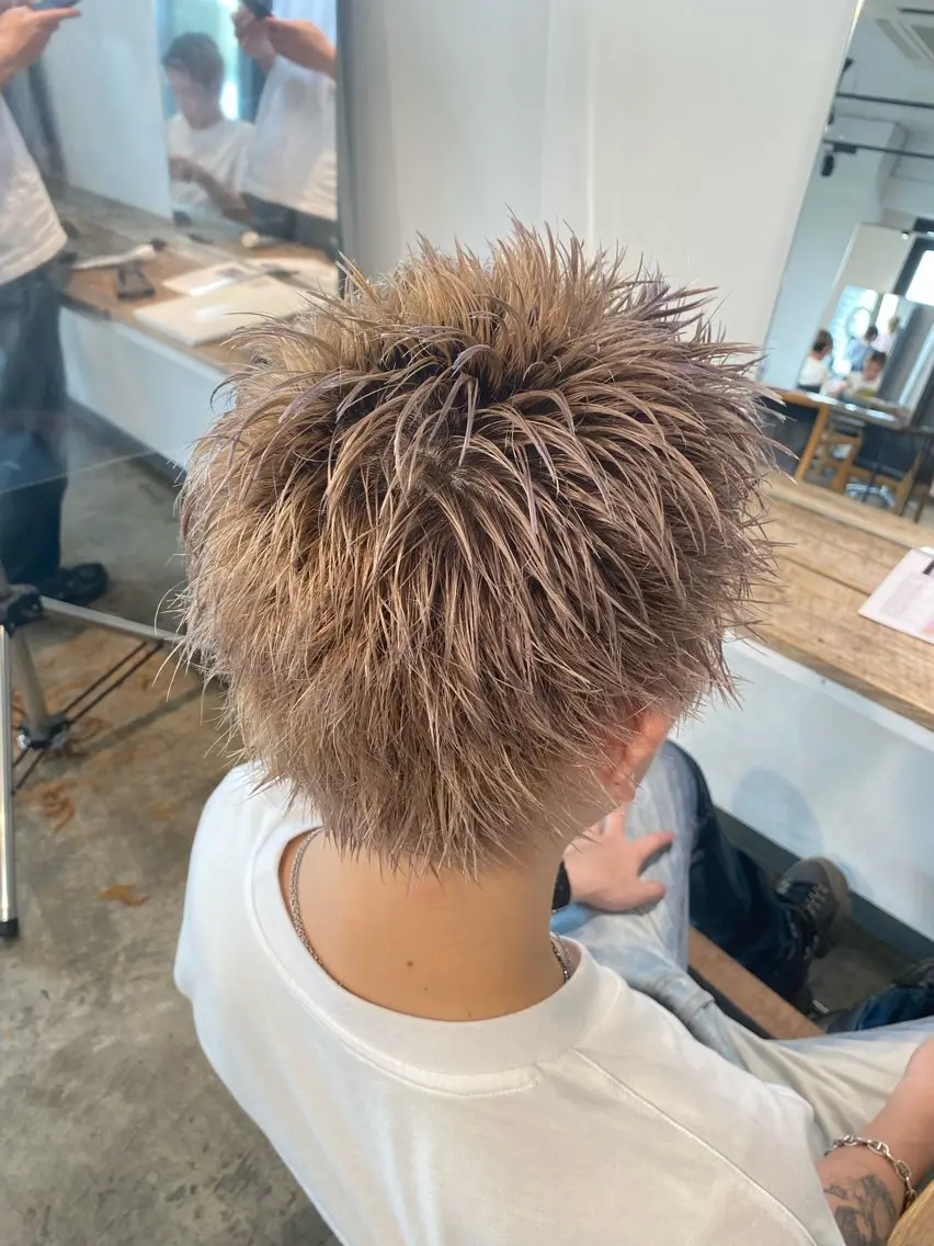 ショート カラー メンズ メンズパーマ スパイキーショート ショートヘア 【メンズ職人】 ✂️佐藤友のヘアスタイル