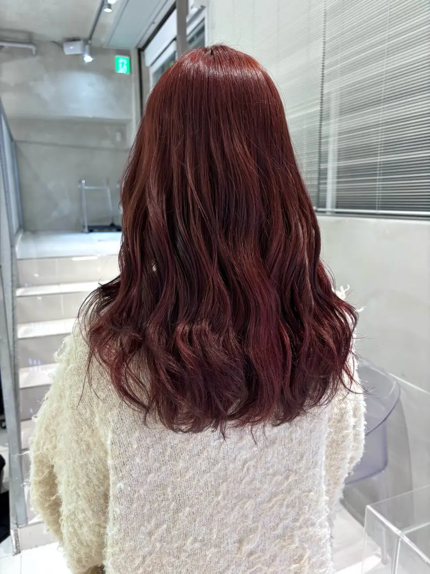 カラー ダブルカラー レッドカラー 透明感カラー/set /hana🛼🪽‪のヘアスタイル