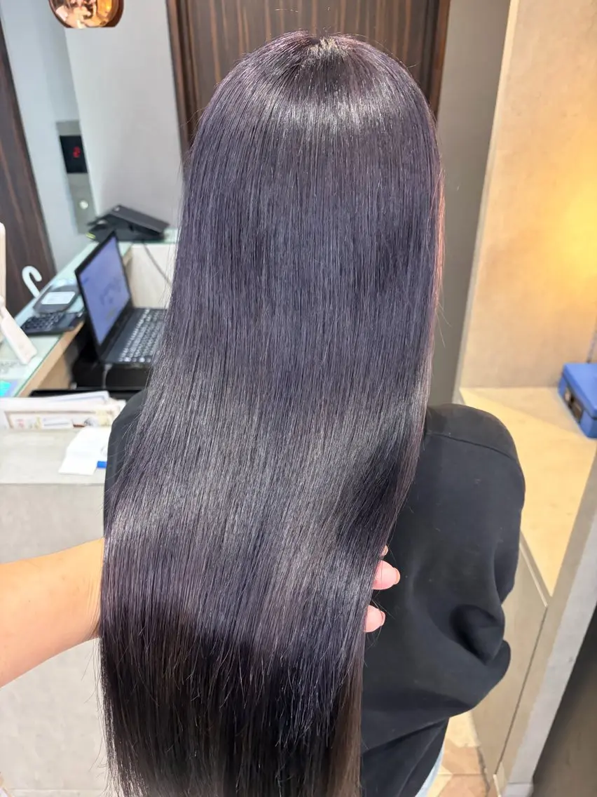 ロング カラー ブリーチ ブラウンカラー ケアブリーチ 透明感カラー ダブルカラー ヘアカラー 天神暖色カラー レイヤー・髪質改善のヘアスタイル