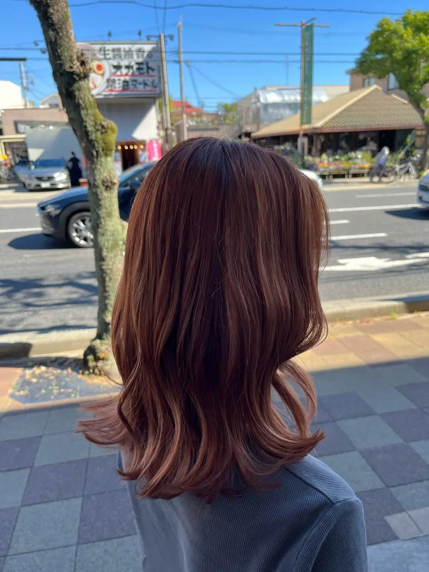 セミロング カラー オレンジ RuLaN AMIのヘアスタイル