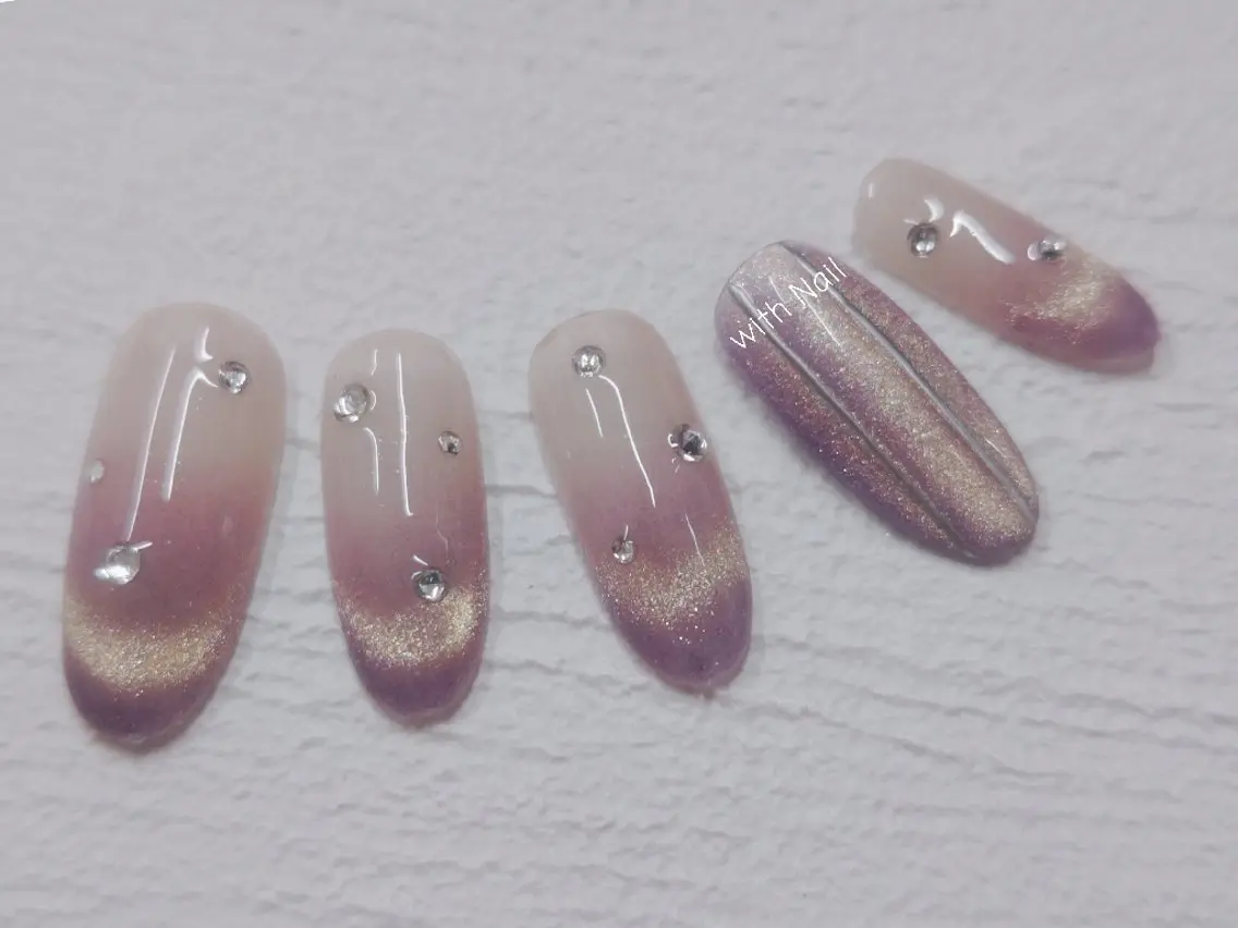 ネイル フレンチネイル マグネットネイル マグネットフレンチ ハンドネイル with Nail ナガヤのネイルデザイン