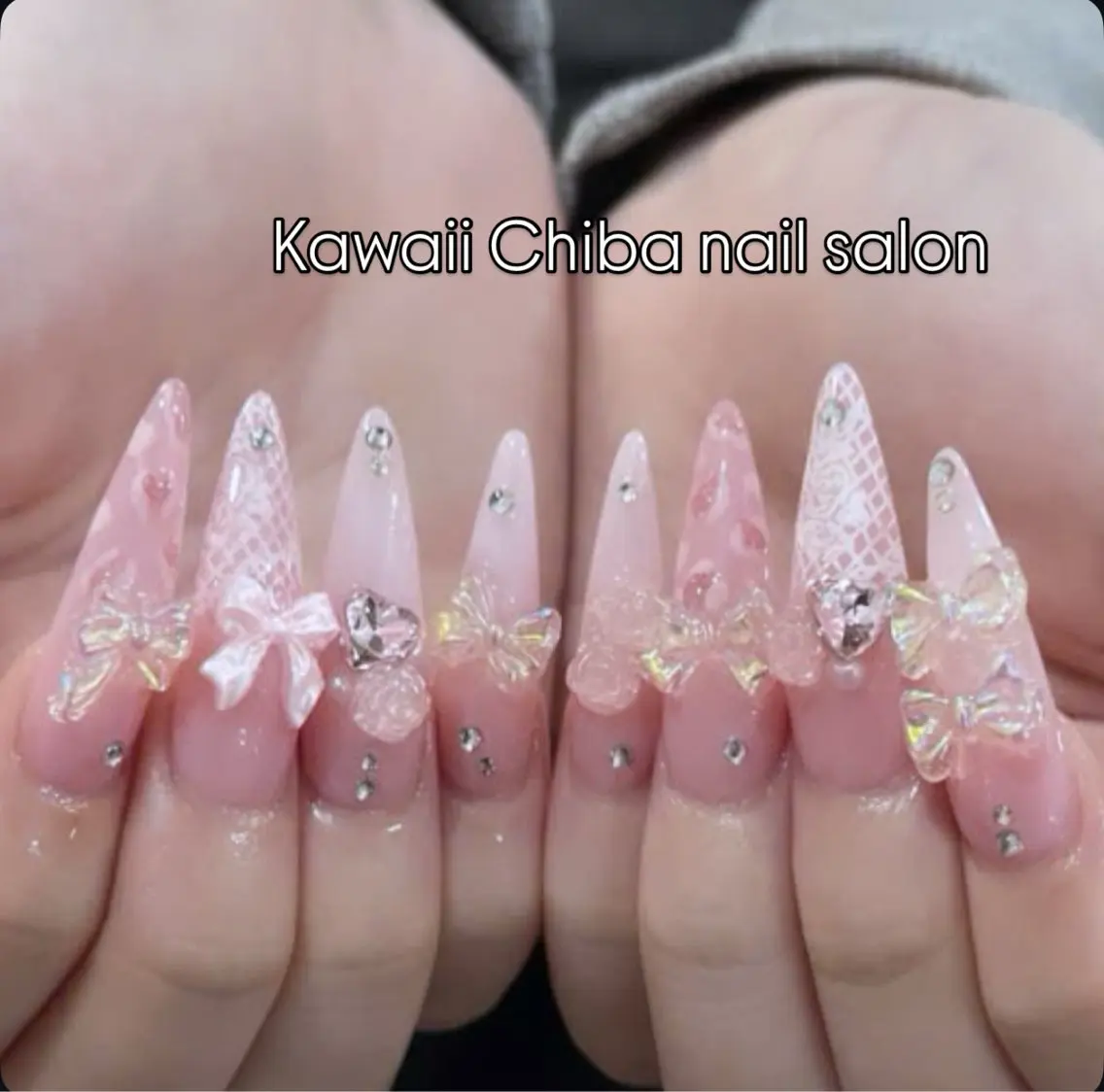 ネイル 長さ出し フレンチネイル ジェルネイル ガーリー 韓国ネイル Kawaii Chiba nailのネイルデザイン