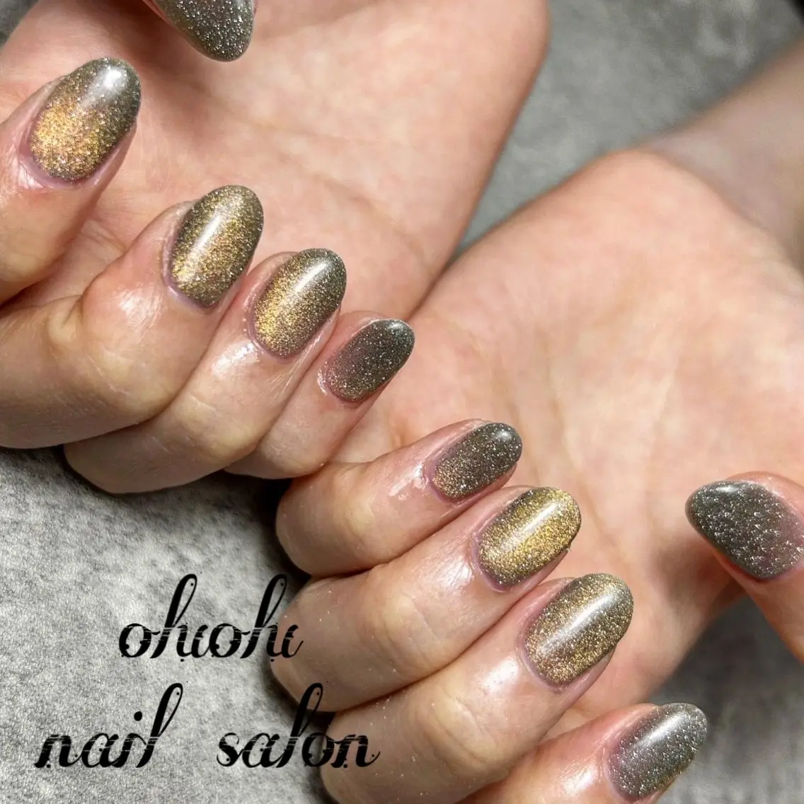 ネイル ジェルネイル マグネットネイル パラジェル oluolu nailsalonのネイルデザイン