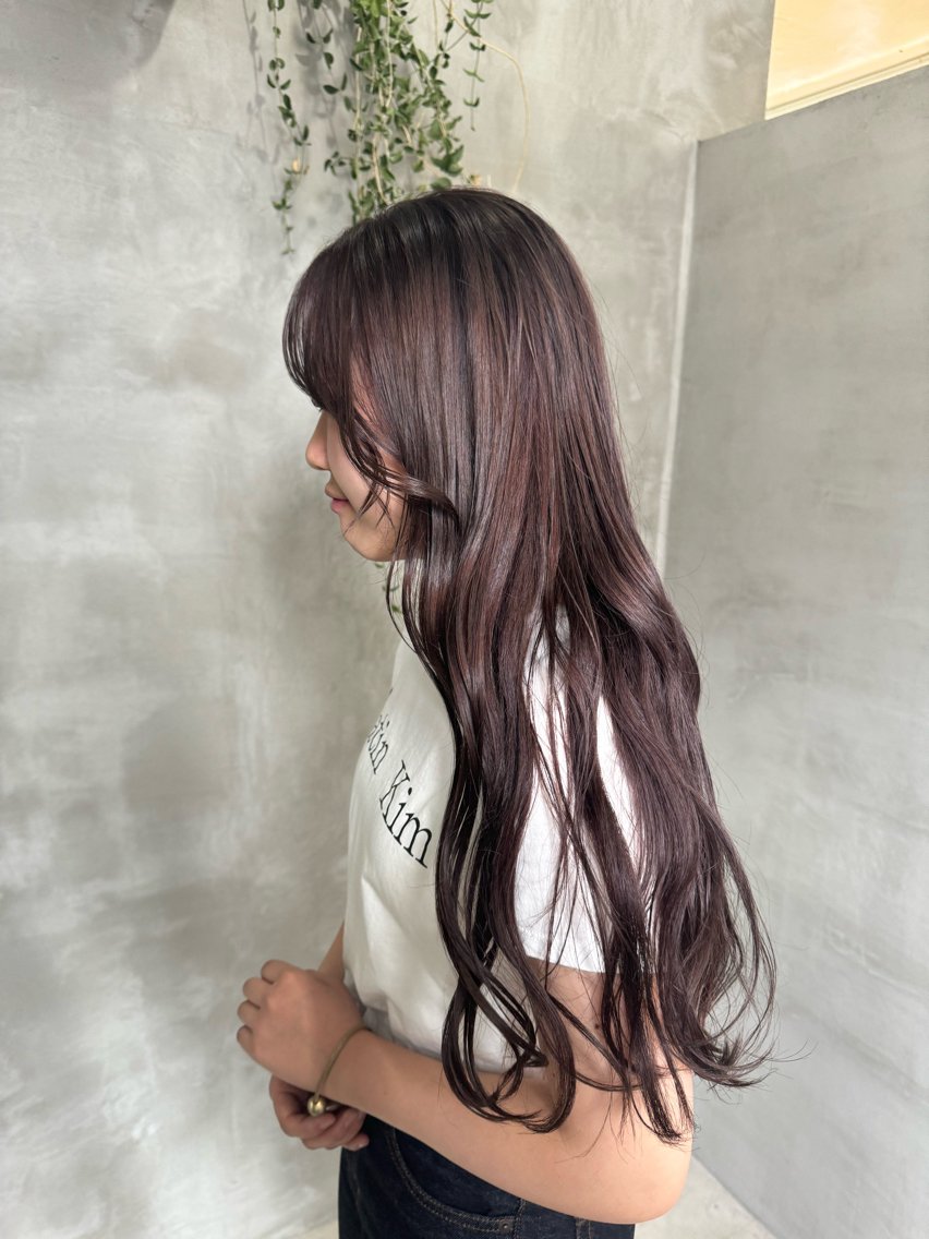 ロング カラー ブラウンカラー ラベンダーカラー 韓国風ヘア MAEUL miyuのヘアスタイル