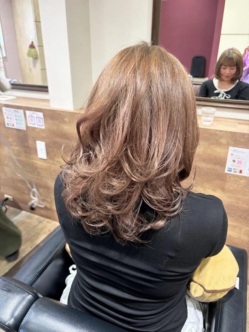 ミディアム カラー ボブ&寒色🎐ᩚ 短髪 COCOROのヘアスタイル