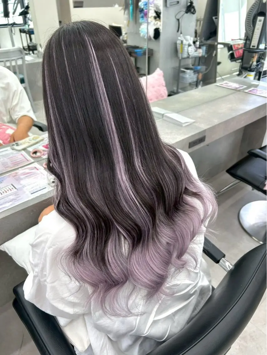 ロング エクステ ハイライト エクステ エクステ🫧艶カラー ┊︎momoha横浜のヘアスタイル
