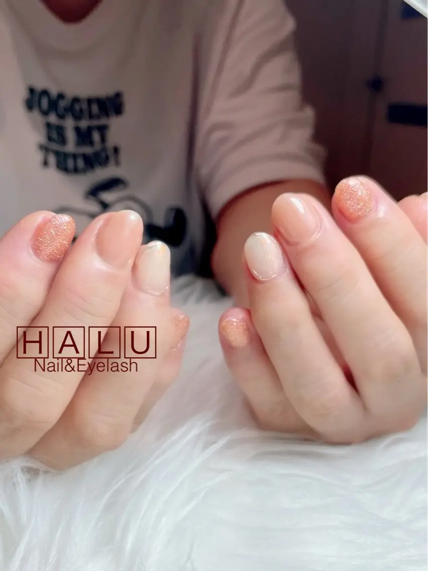 ネイル オレンジ ハンドネイル フットネイル HALU ハルのネイルデザイン