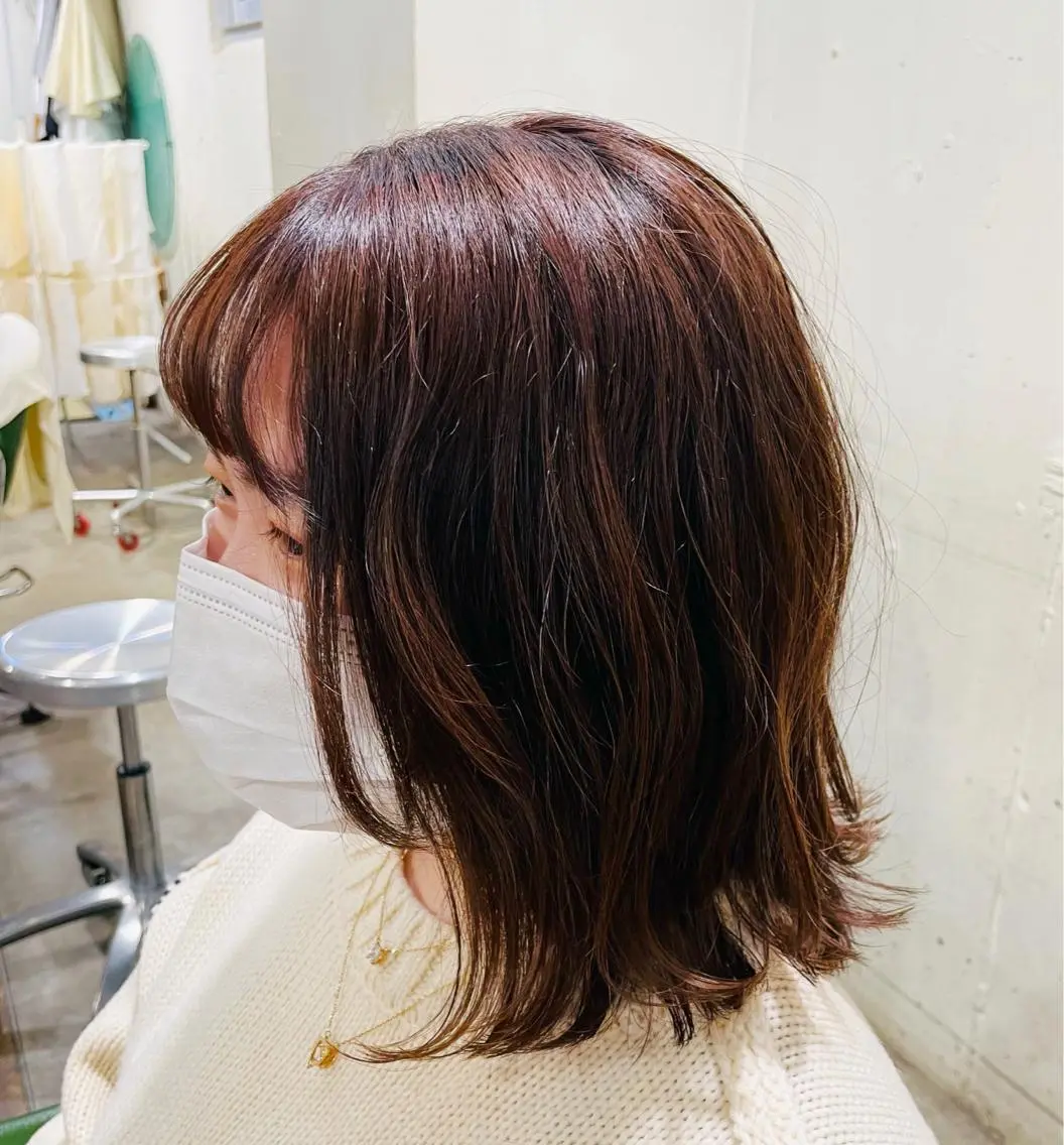 ミディアム カラー ボブ 🌈月1夜モデル募集 📩ください⭐️のヘアスタイル