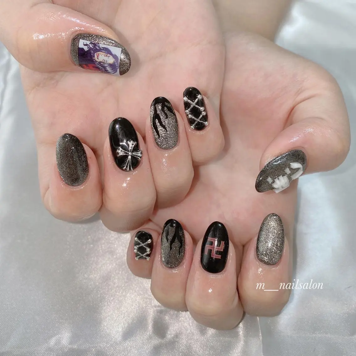 ネイル クリアネイル フラッシュネイル フレンチネイル 韓国ネイル マグネットネイル merci nailのネイルデザイン