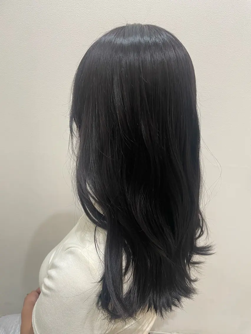 ロング カラー 黒髪 ブルーカラー ラベンダーカラー ピンクカラー ピンクラベンダー ヘアカラー 宮田 そらのヘアスタイル