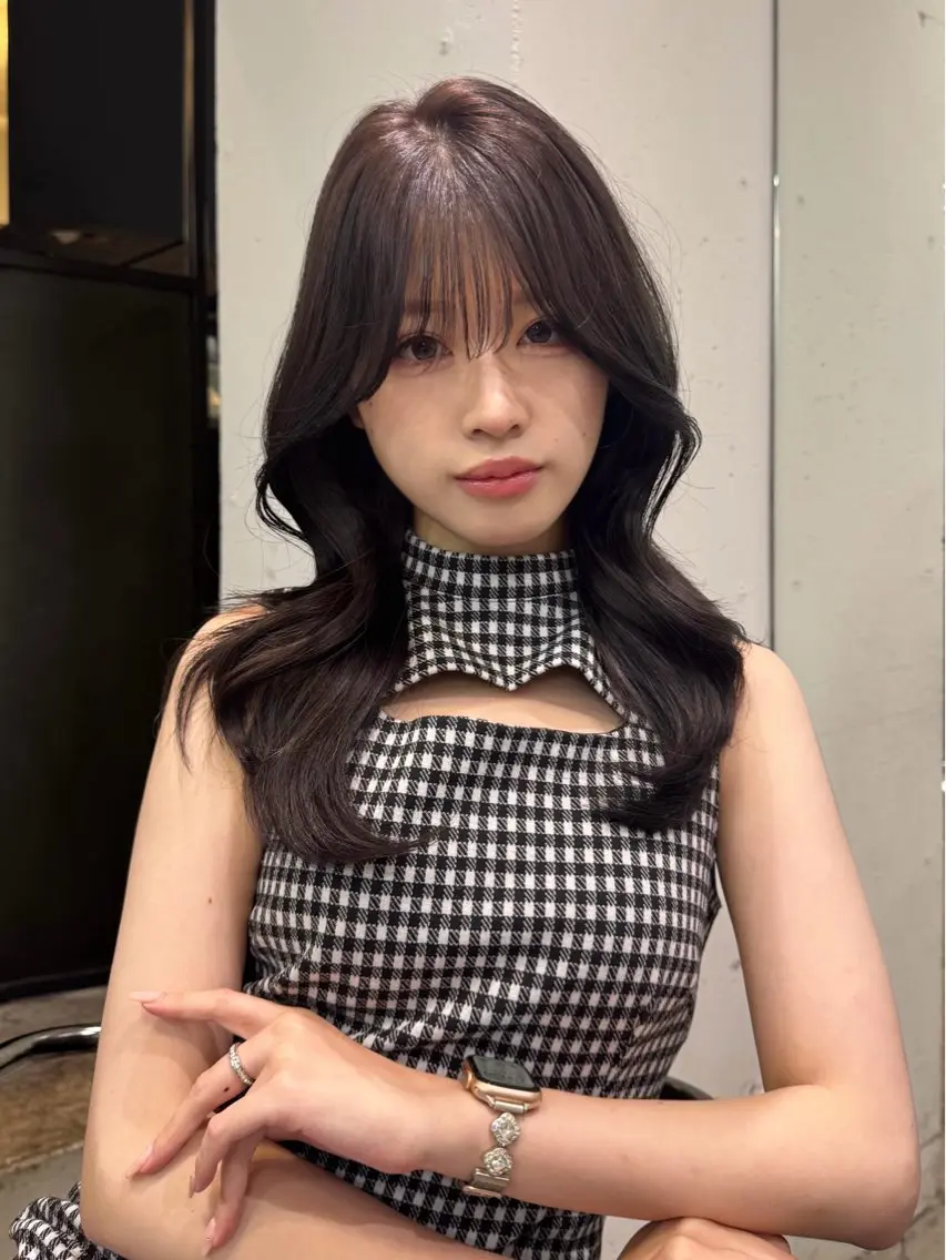 セミロング カラー 透明感カラー グレージュ 韓国風ヘア レイヤーカット ヘアカラー トリートメント 🎀ワンホン🎀 韓国ヘア🎀リクトのヘアスタイル