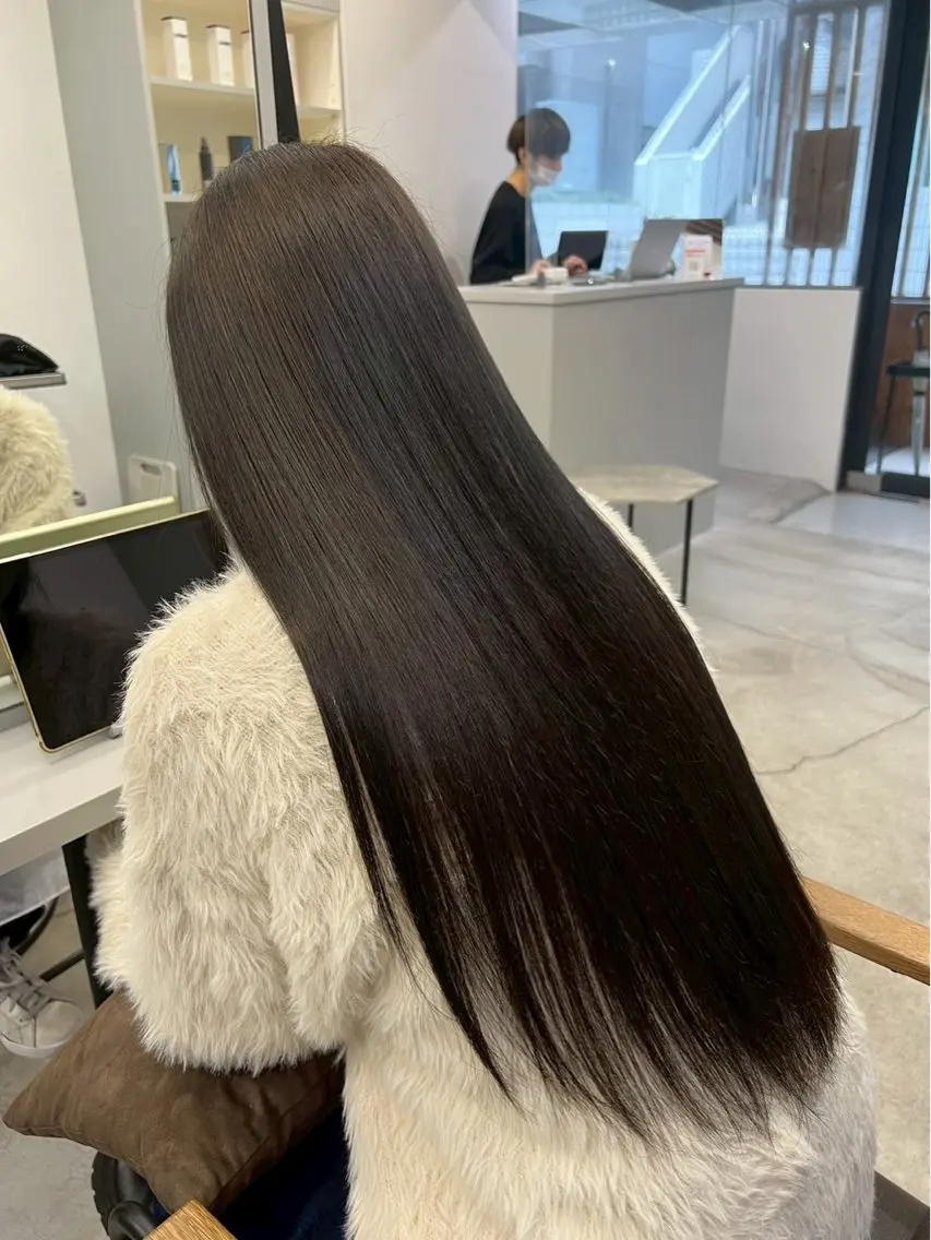 ロング パーマ 縮毛矯正 ハイトーンカラー が絶対可愛い✨泰聖✨のヘアスタイル