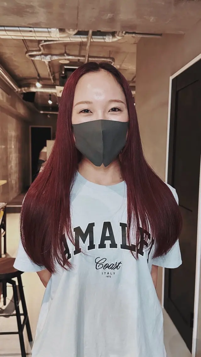 ロング カラー ヘアカラー トリートメント 前野 日奈のヘアスタイル
