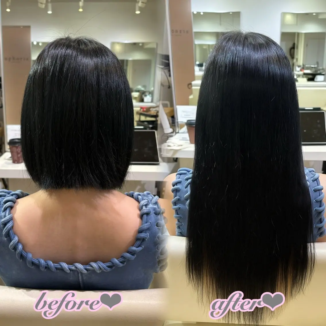 【🫧人毛100%】エクステ60本🎀どんな髪型からでも馴染ませます🎀顔まわりカット毛量調節馴染ませカット無料◎❕の写真