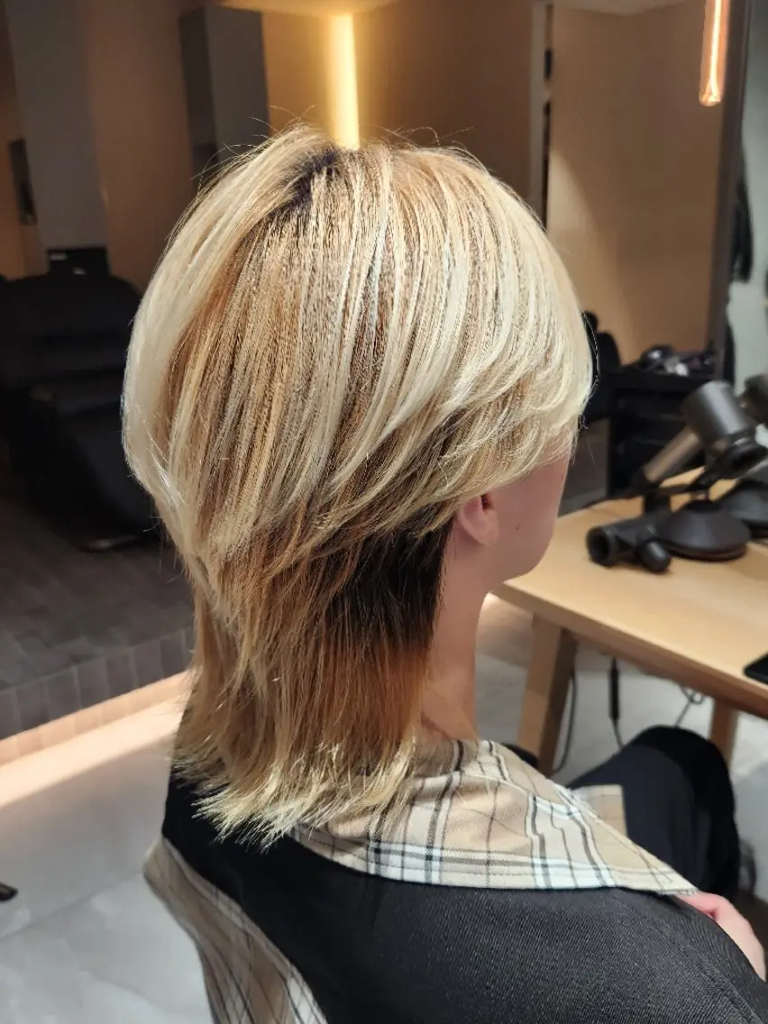 メンズ メンズウルフカット ウルフカット カット トリートメント ヘッドスパ ヘアセット RUA💜 ボブカット💜のヘアスタイル