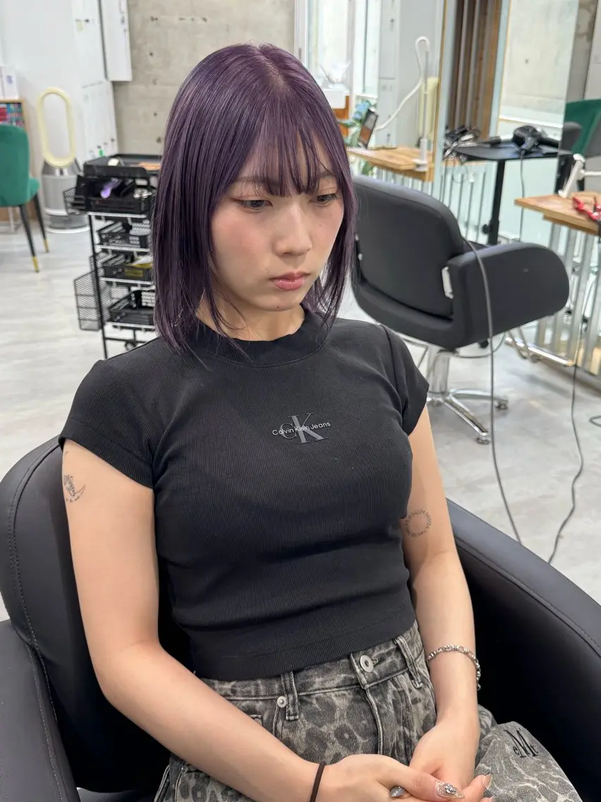 ショート カラー ラベンダーカラー パープルカラー シルバー ホワイトシルバー ヘアカラー トリートメント 艶髪✨ブリーチ職人 yasuのヘアスタイル
