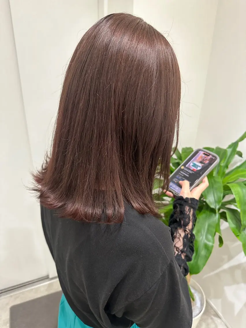 ミディアム カラー カット ヘアカラー トリートメント レイヤー/ナチュラル 💐nao.のヘアスタイル