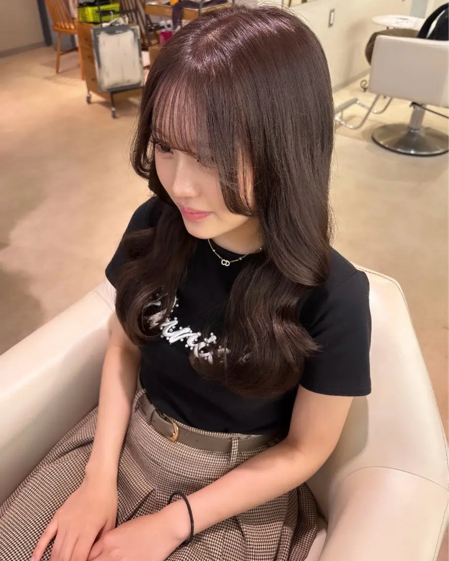 ブリーチなしワンカラー+前髪カット♡✂️の写真