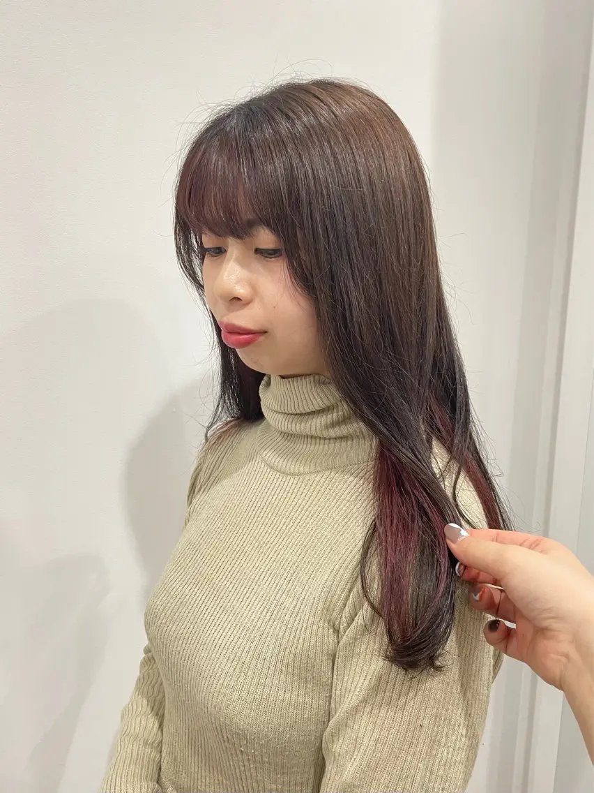 ロング カラー ピンクカラー 真弓 理沙/艶カラーのヘアスタイル