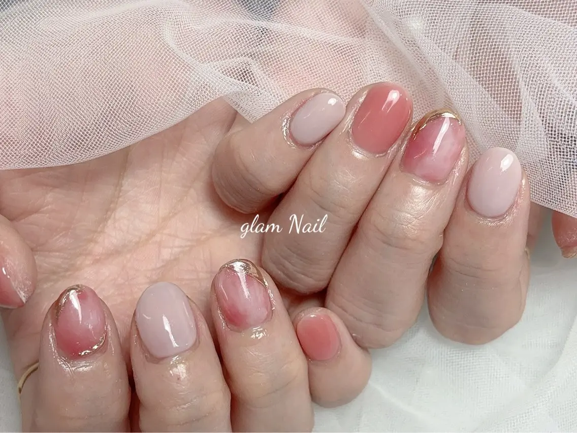 ネイル エツメ💅 長さ出し🎀デザインのネイルデザイン