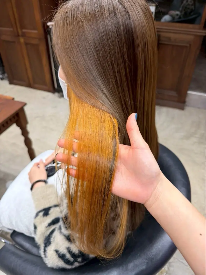 ロング ヘアカラー 前畑 きりあのヘアスタイル