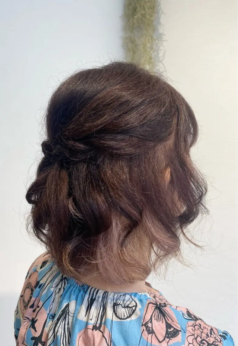 ミディアム ヘアアレンジ ハーフアップ 似合わせカラー✨人気 荻窪🌈川端風子のヘアスタイル