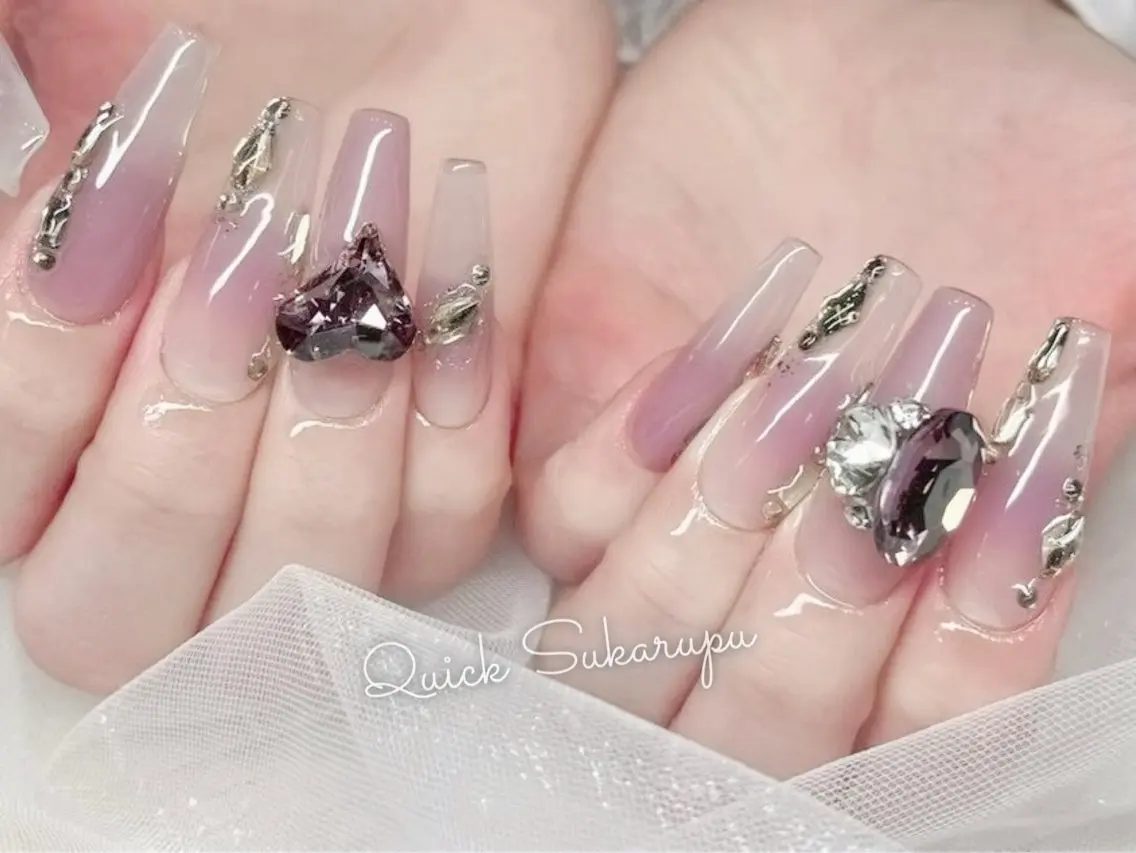 ロング ハンドネイル Quick Sukarupuのネイルデザイン