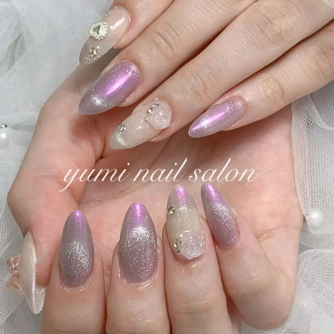 ネイル 持ち込み ネイルチップ shineジェル& チップ長さだしのネイルデザイン