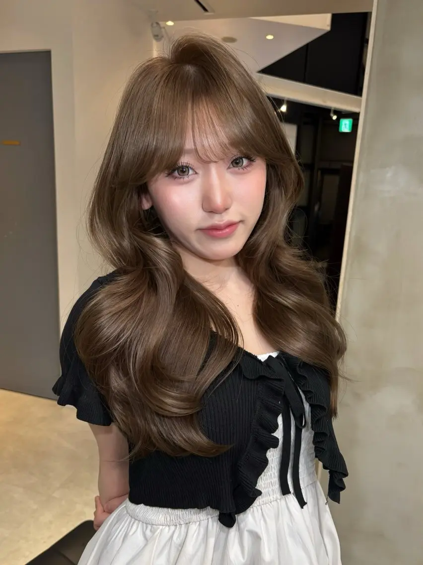 ロング カラー ヘアカラー 韓国×ワンホン 艶カラー/ハヅキ🎀のヘアスタイル