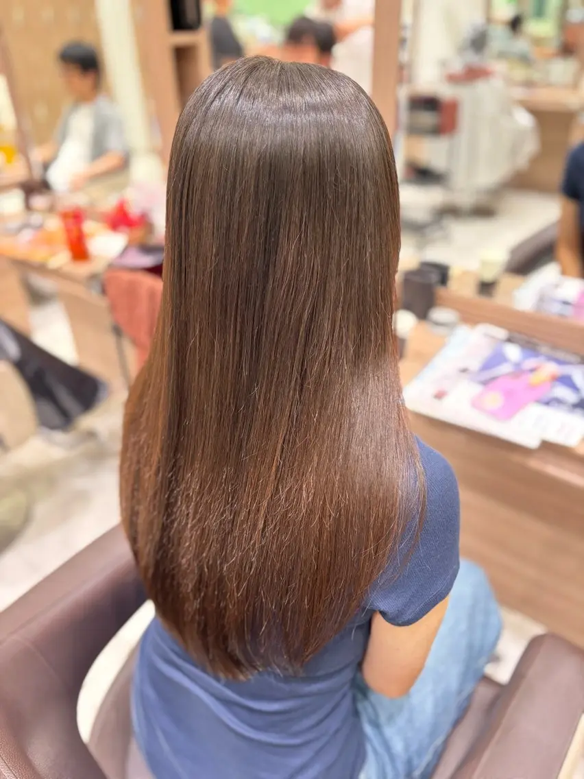ロング パーマ カット 縮毛矯正 トリートメント ヘッドスパ 🐈‍⬛SARA🎀 縮毛矯正のヘアスタイル