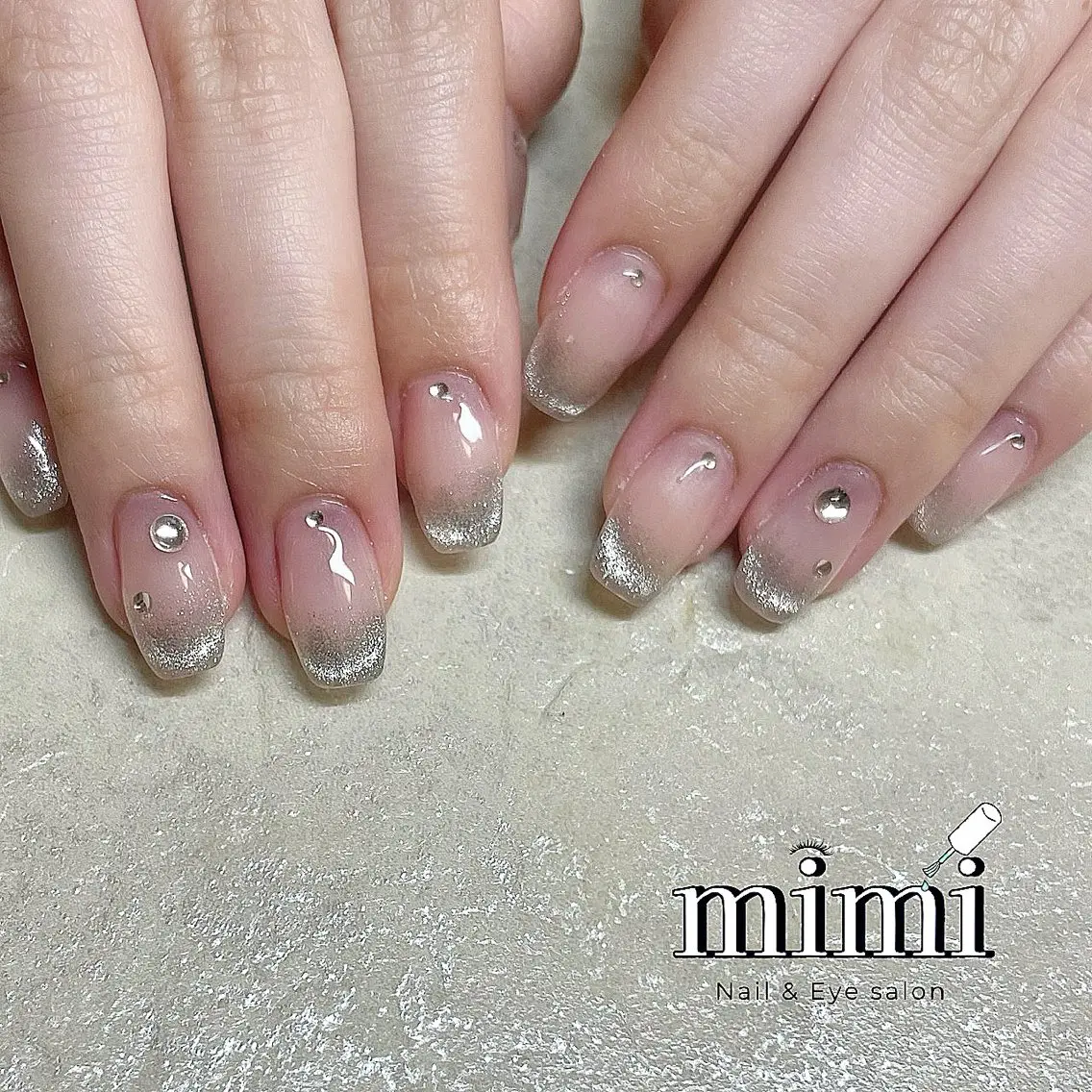 ネイル アートネイル 長さ出し グラデーション マグネットネイル ピンク Ruru nailのネイルデザイン