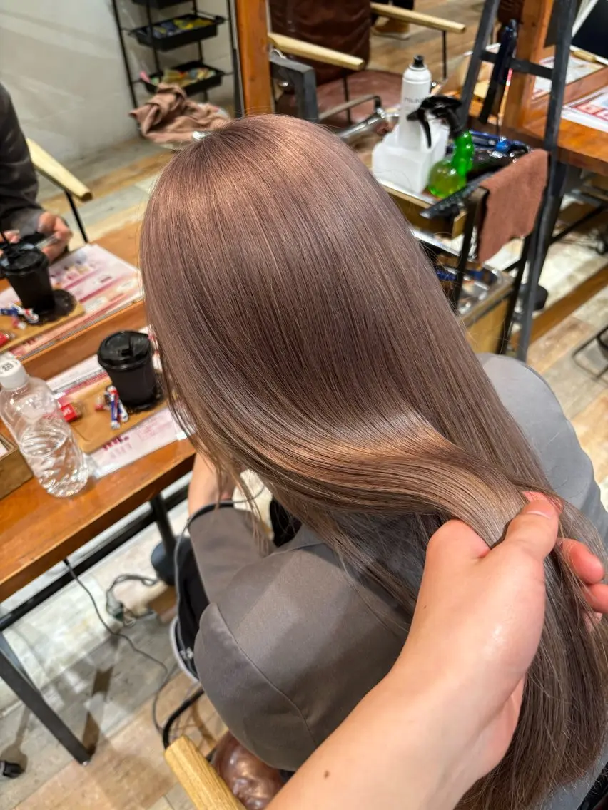 【当日限定】ブリーチなしWカラー+似合わせカット ブリーチなしで明るく❤️🔥の写真
