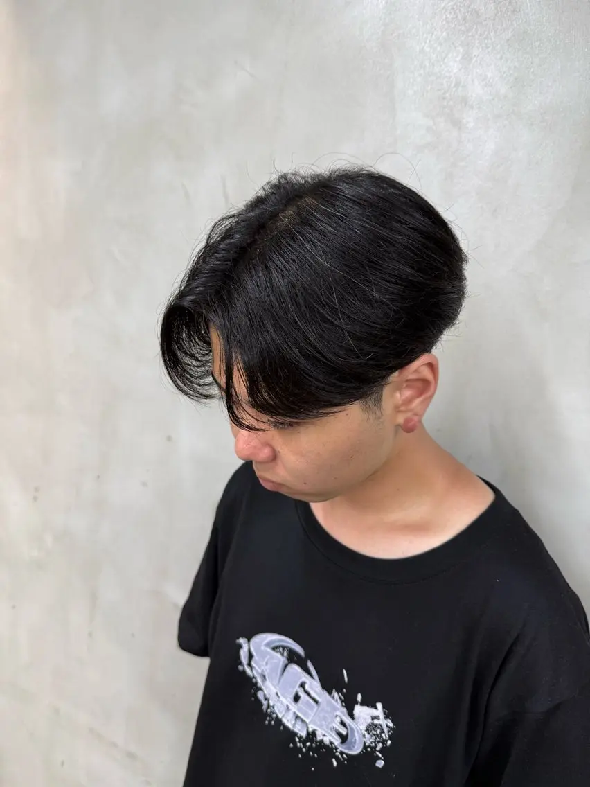 ミディアム メンズ センターパート メンズ韓国風 韓国風ヘア 田中 叶夢のヘアスタイル