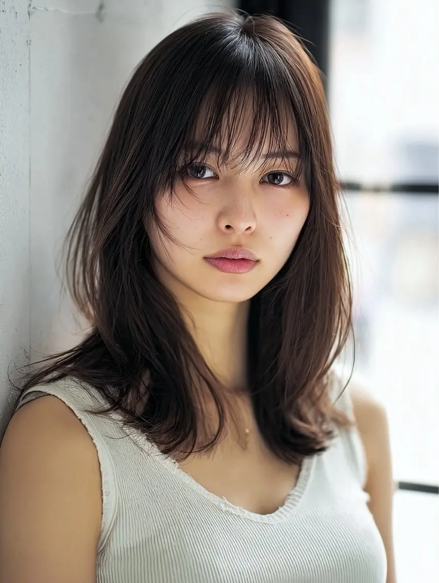 ロング 縮毛矯正 絶対綺麗な暖色カラー 🎯あります✨増渕✨のヘアスタイル